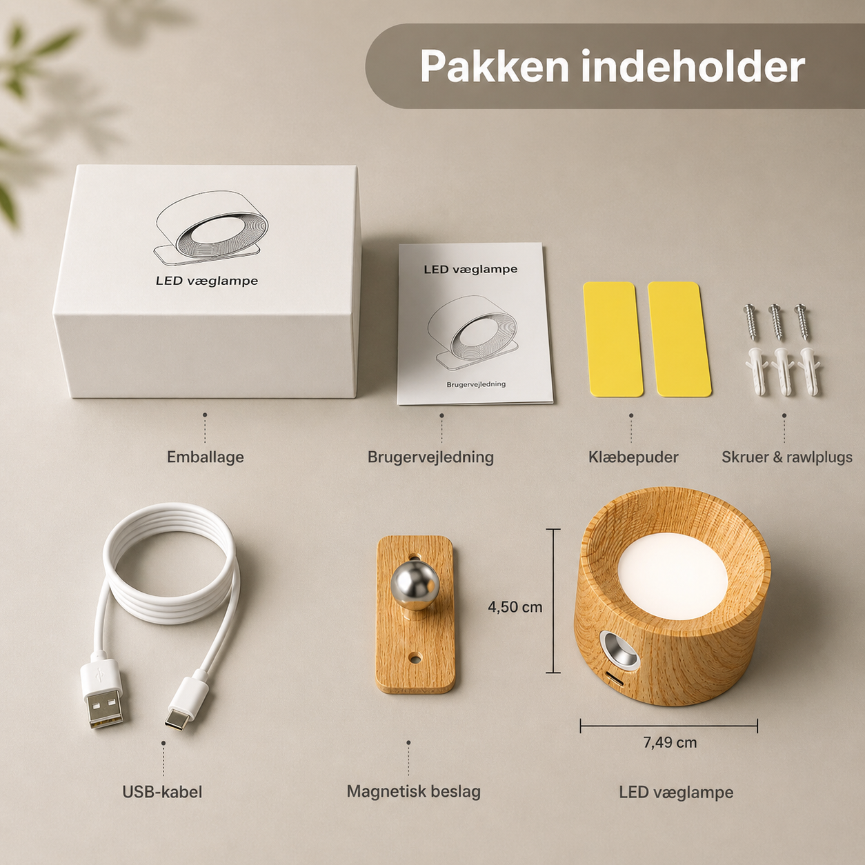 Magnetisk Væglampe