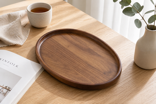 Oval Træ Bakke